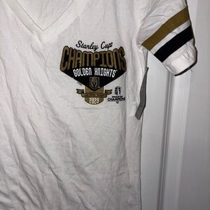 Golden Knights Women's White and Gold Short Sleeve Tee